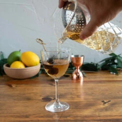 Urban Bar 1920 Prohibition Etched Crystal Nick & Nora Retro Cocktail Glasses - 5.75 Oz - Set Of 4 -PourLab Zone ub3572 urban bar etched nick and nora 004 003 17498.1673963397