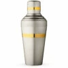 Japanese Yukiwa Baron Cocktail Shaker - Matte Steel With Gold Plated Bands - 500ml -PourLab Zone ub4060 baron yukiwa gold matt steel shaker 50cl 32582.1590772652