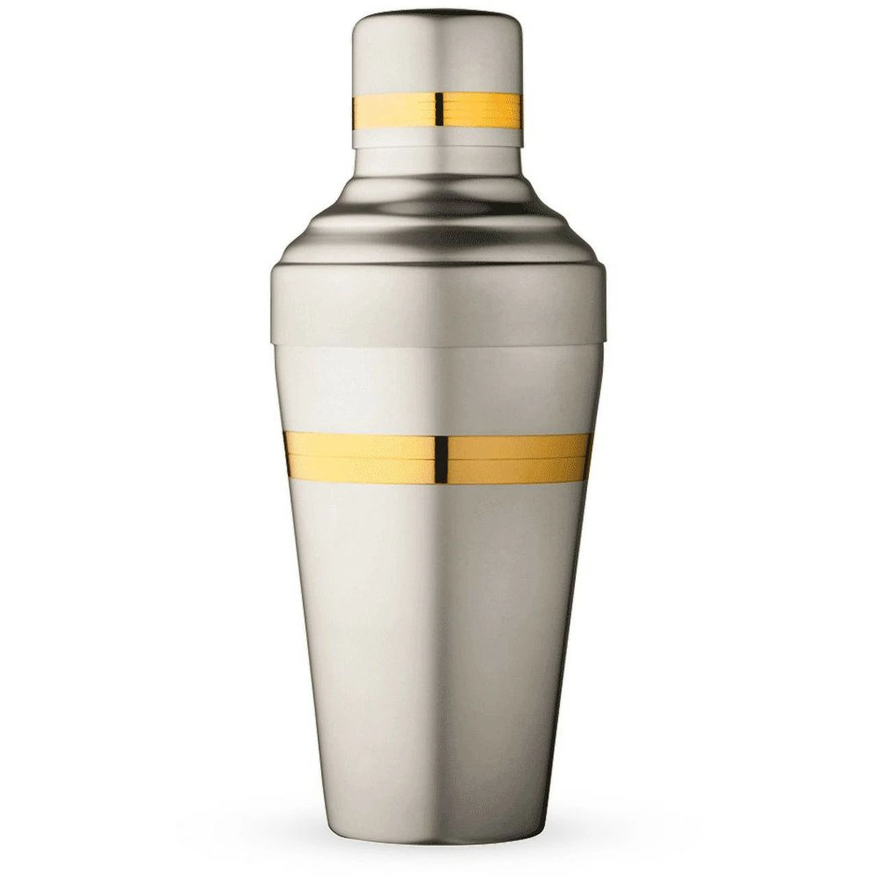 Japanese Yukiwa Baron Cocktail Shaker - Matte Steel With Gold Plated Bands - 500ml 3 Japanese Yukiwa Baron Cocktail Shaker - Matte Steel With Gold Plated Bands - 500ml