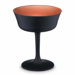 Urban Bar Oro Nero Black & Copper Coated Crystal Fizzio Coupe Glasses - 8.79 Oz - Set Of 6 -PourLab Zone ub4787 urban bar oro nero black and copper crystal fizzio coupe glasses 2 02852.1590772685