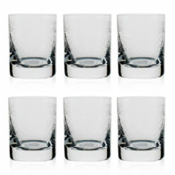 Urban Bar Etched Crystal 1910 Retro Shot Glasses - 2 Oz - Set Of 6