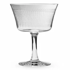 Urban Bar 1920 Prohibition Etched Crystal Retro Fizz Glasses - 6.76 Oz - Set Of 4