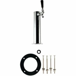 1 Faucet Tower Kegerator Conversion Kit - Chrome Tower - US Sankey D System - No CO2 Tank -PourLab Zone untitled 3 1 3 05811.1590769473
