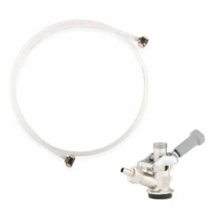 US Sankey D System Keg Coupler W/ 5' Barrier Line Jumper - 100% Stainless Steel Contact