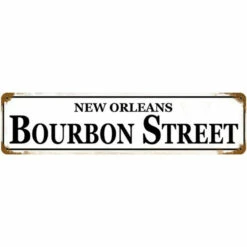 Vintage New Orleans Bourbon Street Metal Bar Sign